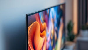 A photograph of capture a photograph of a modern led tv showcasing its bezel