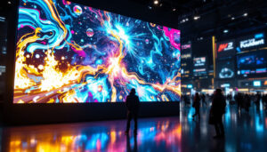 A photograph of a large led display showcasing vibrant