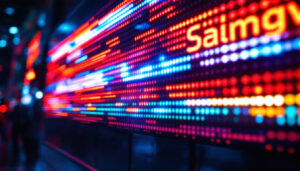 A photograph of capture a photograph of a vibrant led display in action