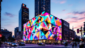 A photograph of the vibrant led display at 1420 5th ave in seattle