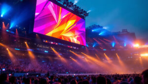 A photograph of a vibrant led display in action at the paralympic games