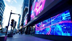 A photograph of a vibrant led display at 3700 display drive in charlotte