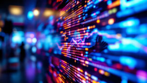 A photograph of capture a photograph of a close-up view of a modern led display