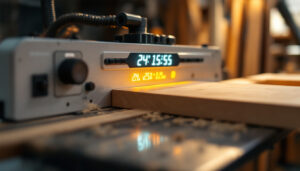 A photograph of a 24-inch planer in action