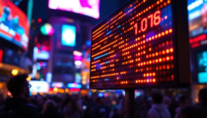 A photograph of capture a photograph of a vibrant led display in action