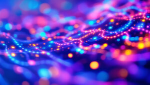 A photograph of a close-up of a curved led display screen