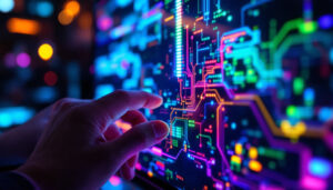A photograph of a close-up shot of a micro led screen displaying vibrant colors and intricate details