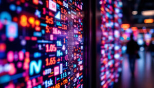 A photograph of a modern led display showcasing a vibrant