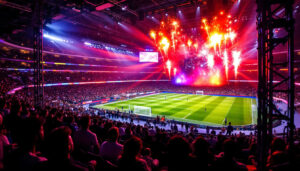 A photograph of a vibrant led display in action