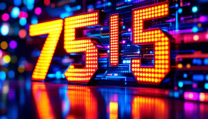 A photograph of a vibrant led display showcasing dynamic visuals and bright colors