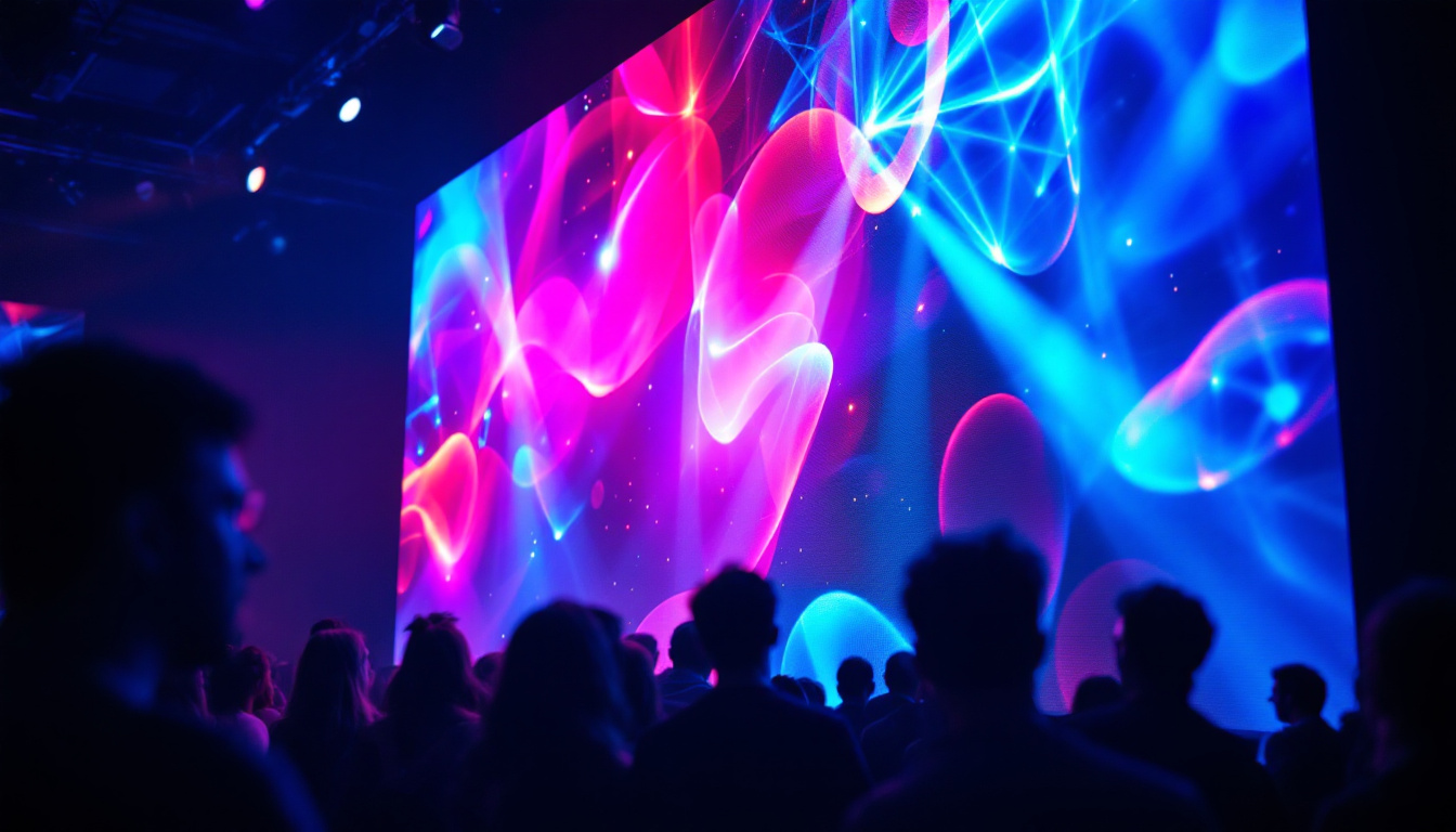 A photograph of a vibrant led rental screen in use at an event