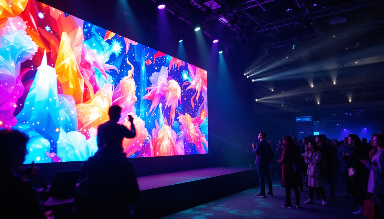 A photograph of a vibrant led screen in action at an event