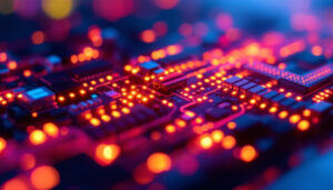 A photograph of a close-up shot of a micro led display showcasing vibrant colors and intricate details