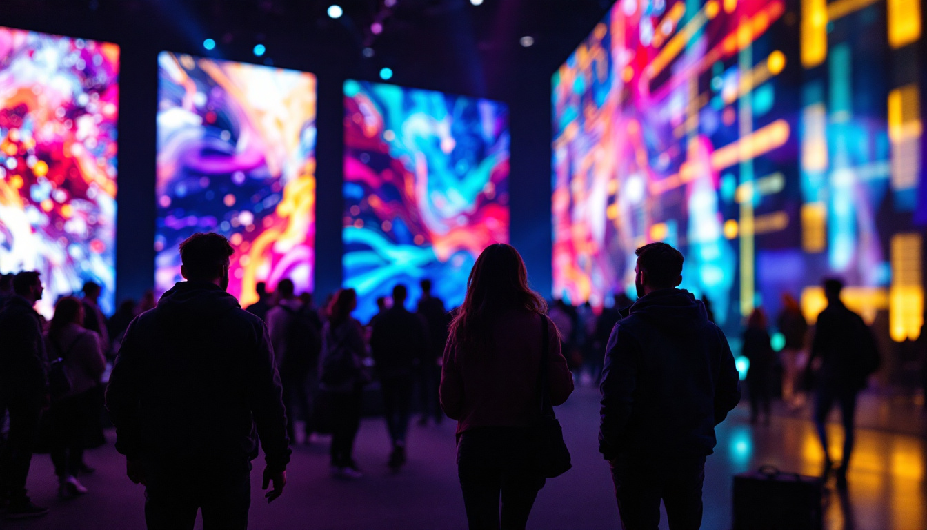 A photograph of a vibrant led display in use at an event