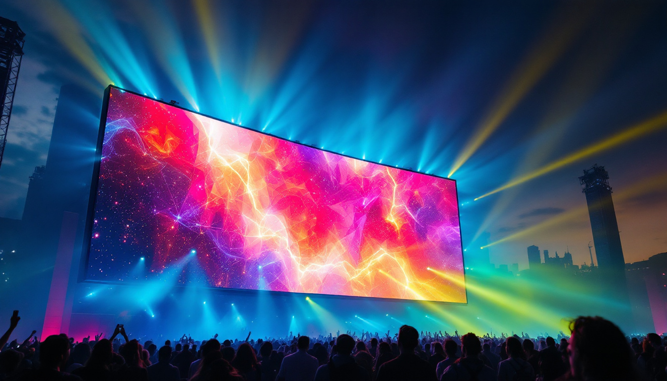 A photograph of capture a photograph of the world's largest led screen in action
