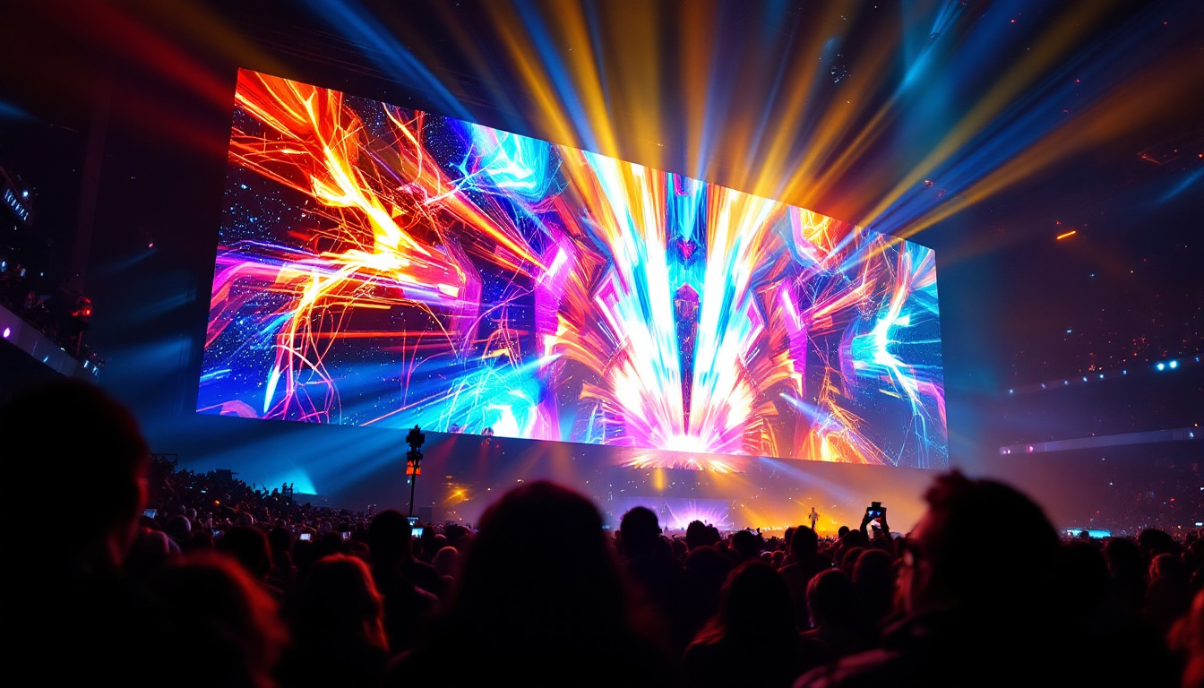 A photograph of the vibrant led display at madison square garden