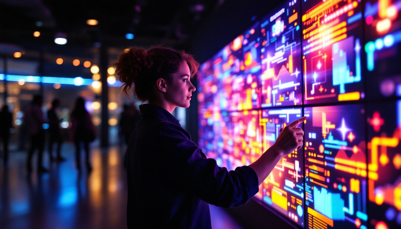 A photograph of a vibrant led wall display in action