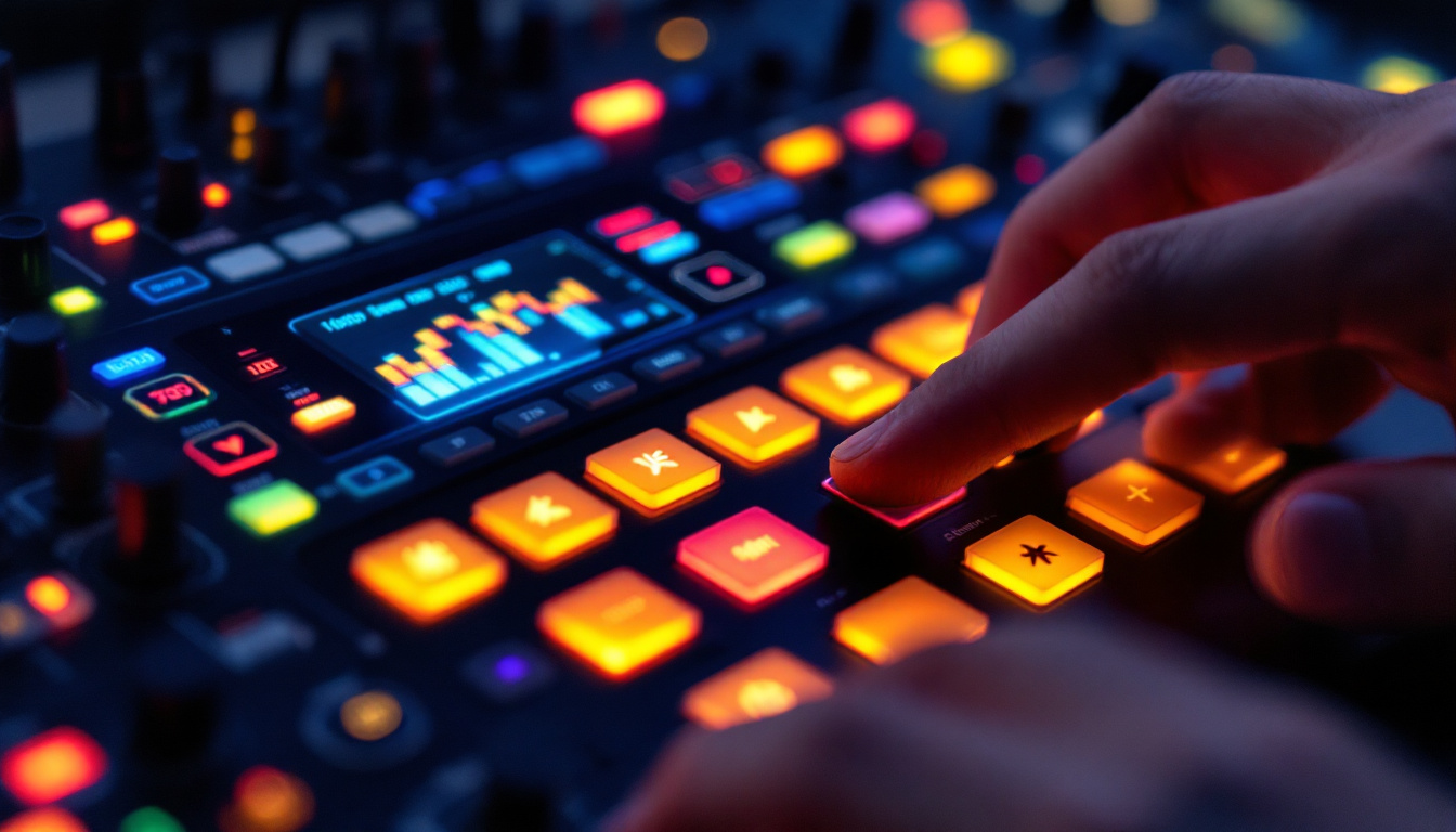A photograph of a close-up view of the mc100 controller's led display in action