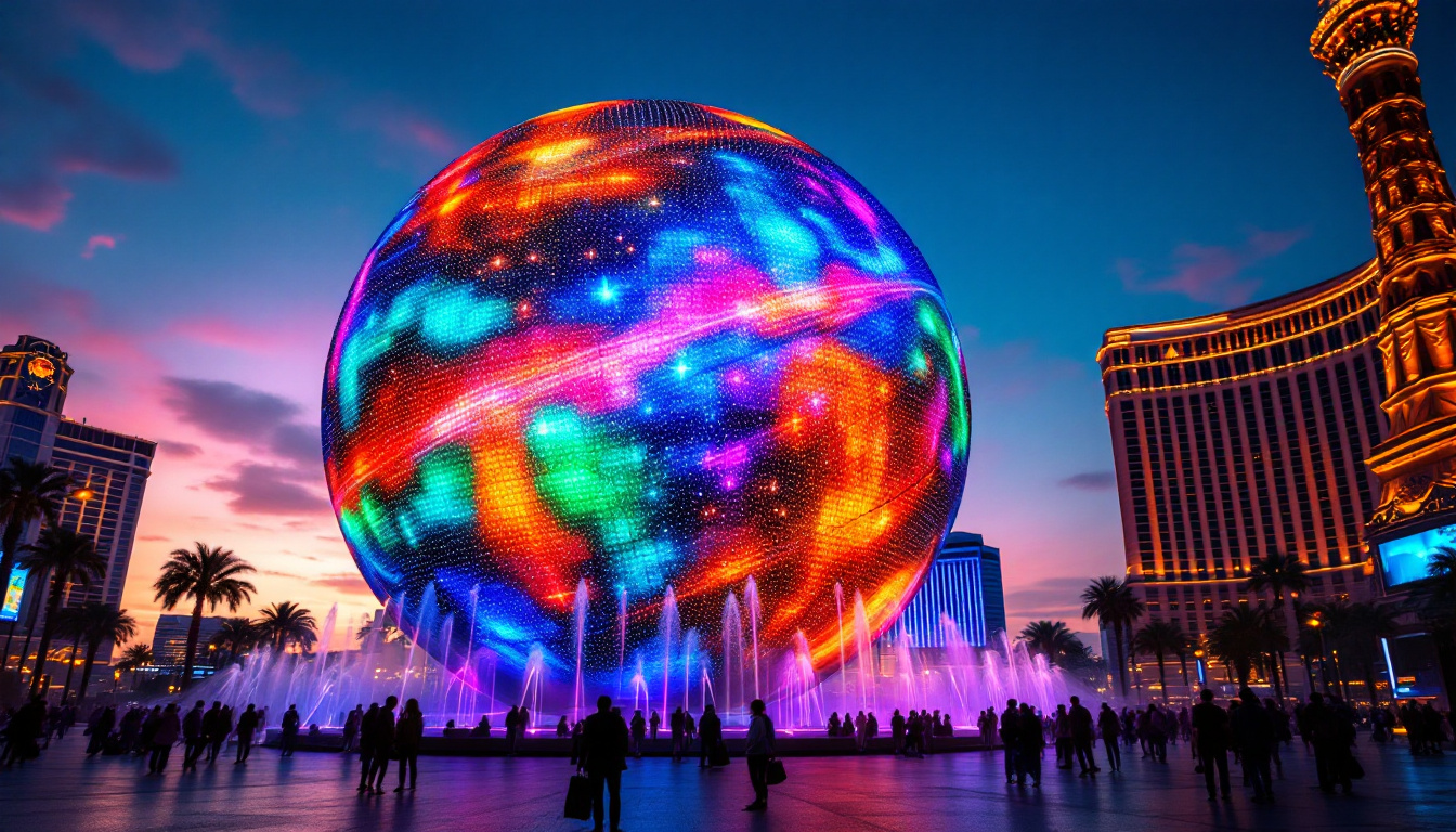 A photograph of capture a photograph of the sphere in las vegas