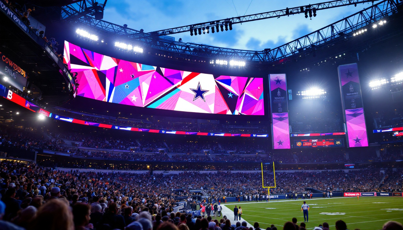 A photograph of the expansive led display at cowboys stadium