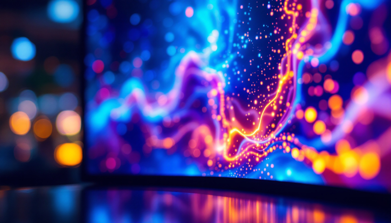 A photograph of a close-up shot of the pct2265 led display in action