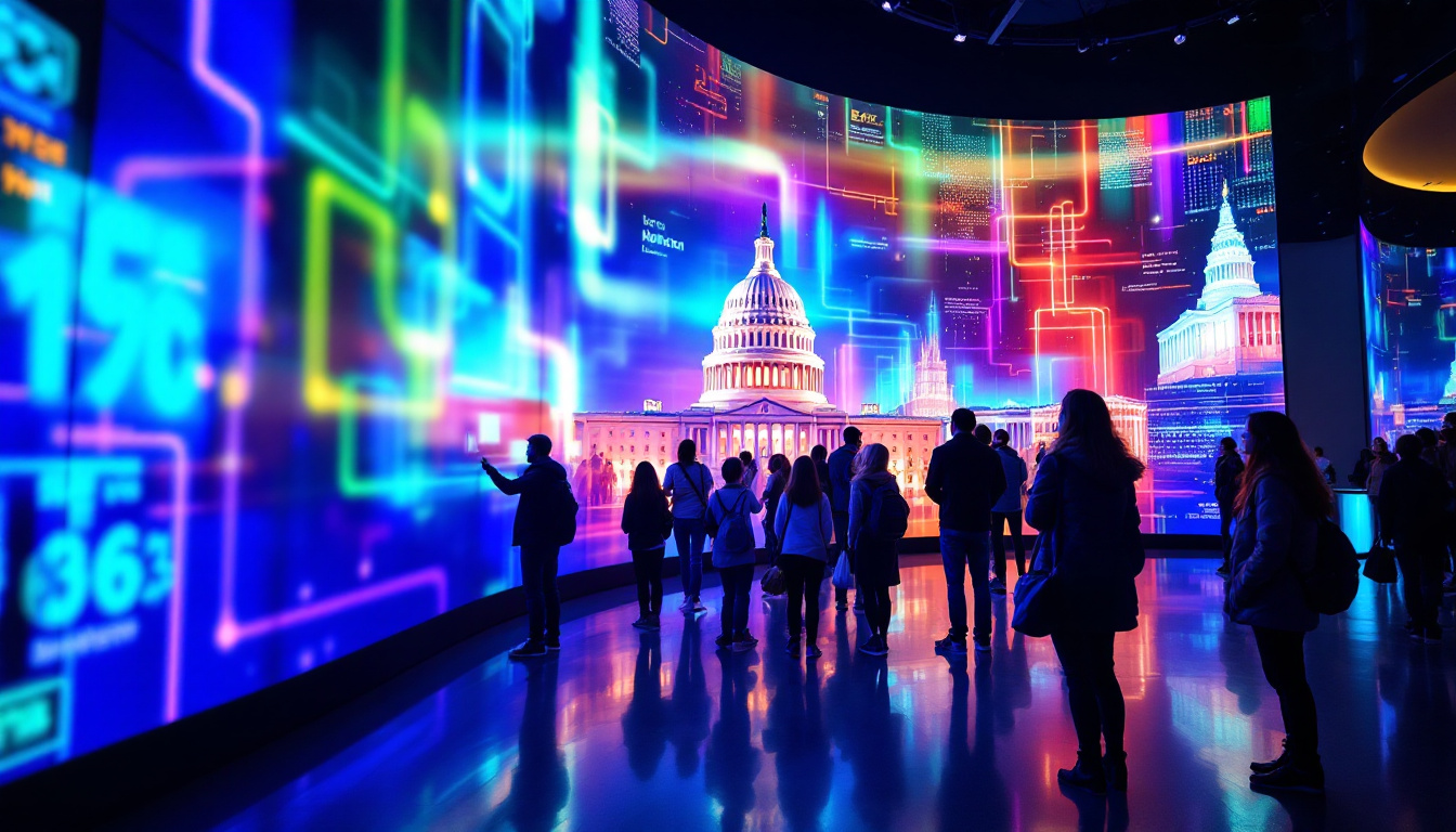 A photograph of the led display at the u.s. capitol visitor center