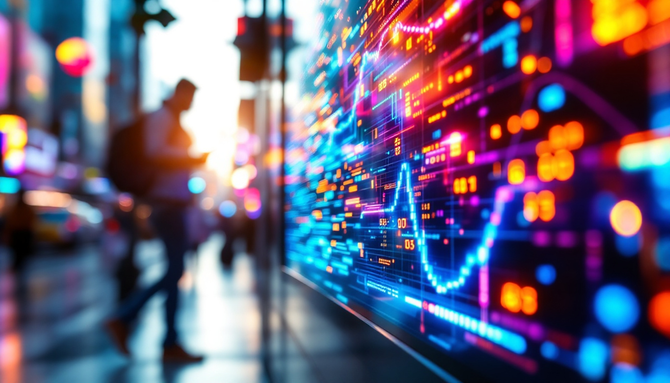 A photograph of a vibrant led display in action