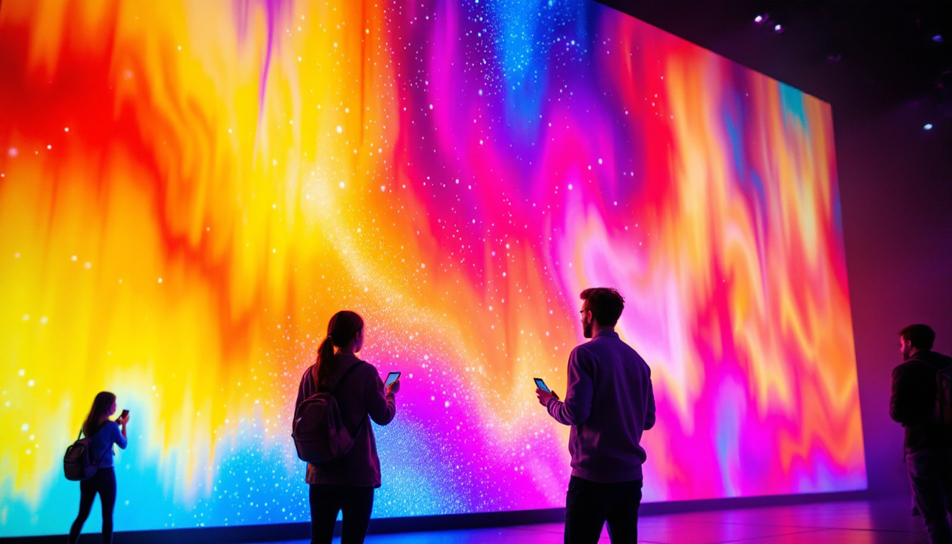 A photograph of a vibrant led display in action