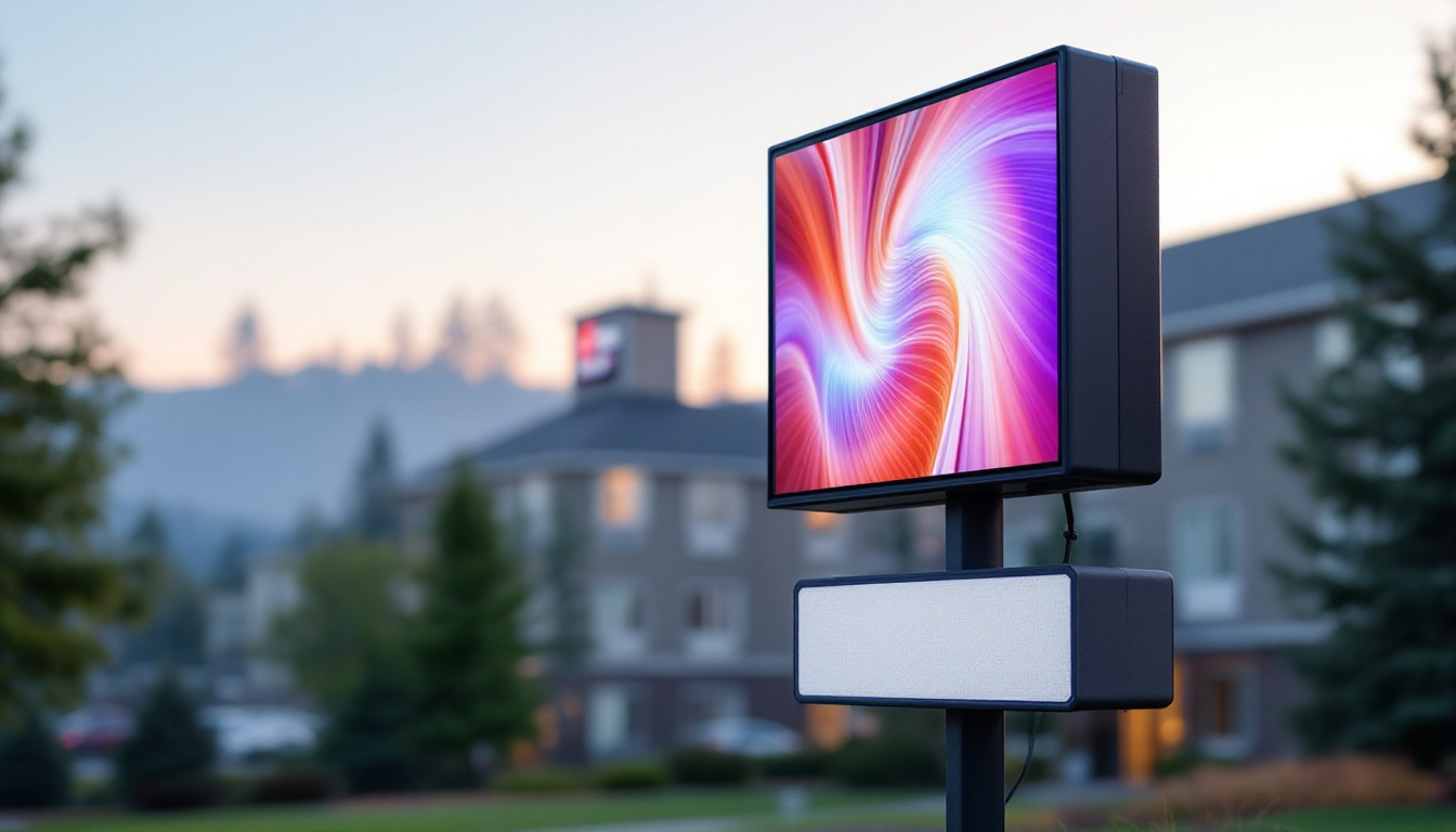 A photograph of capture a photograph of the led display at extended stay america in portland - beaverton