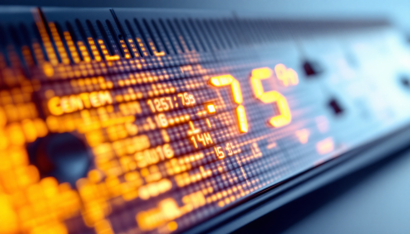 A photograph of a close-up of an led display showing a measurement conversion from centimeters to millimeters