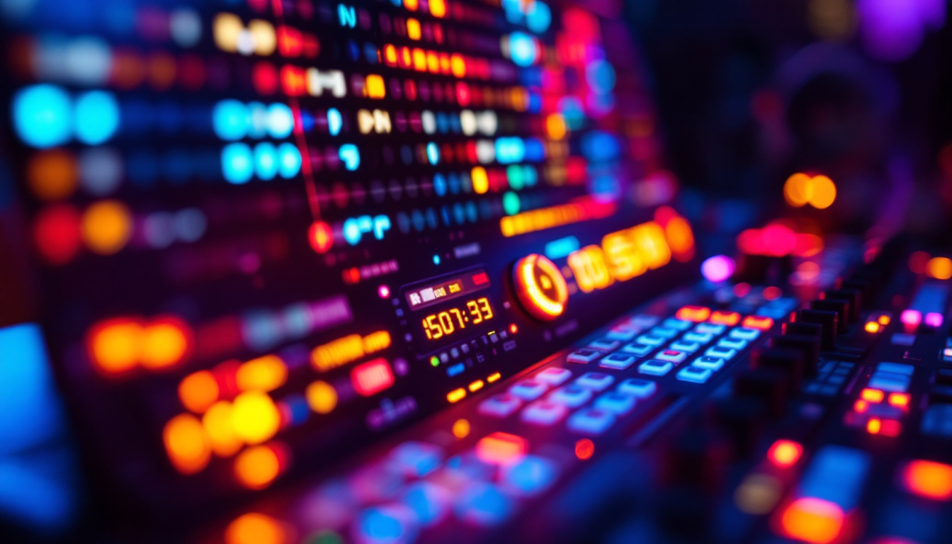 A photograph of a close-up shot of a custom led display in action