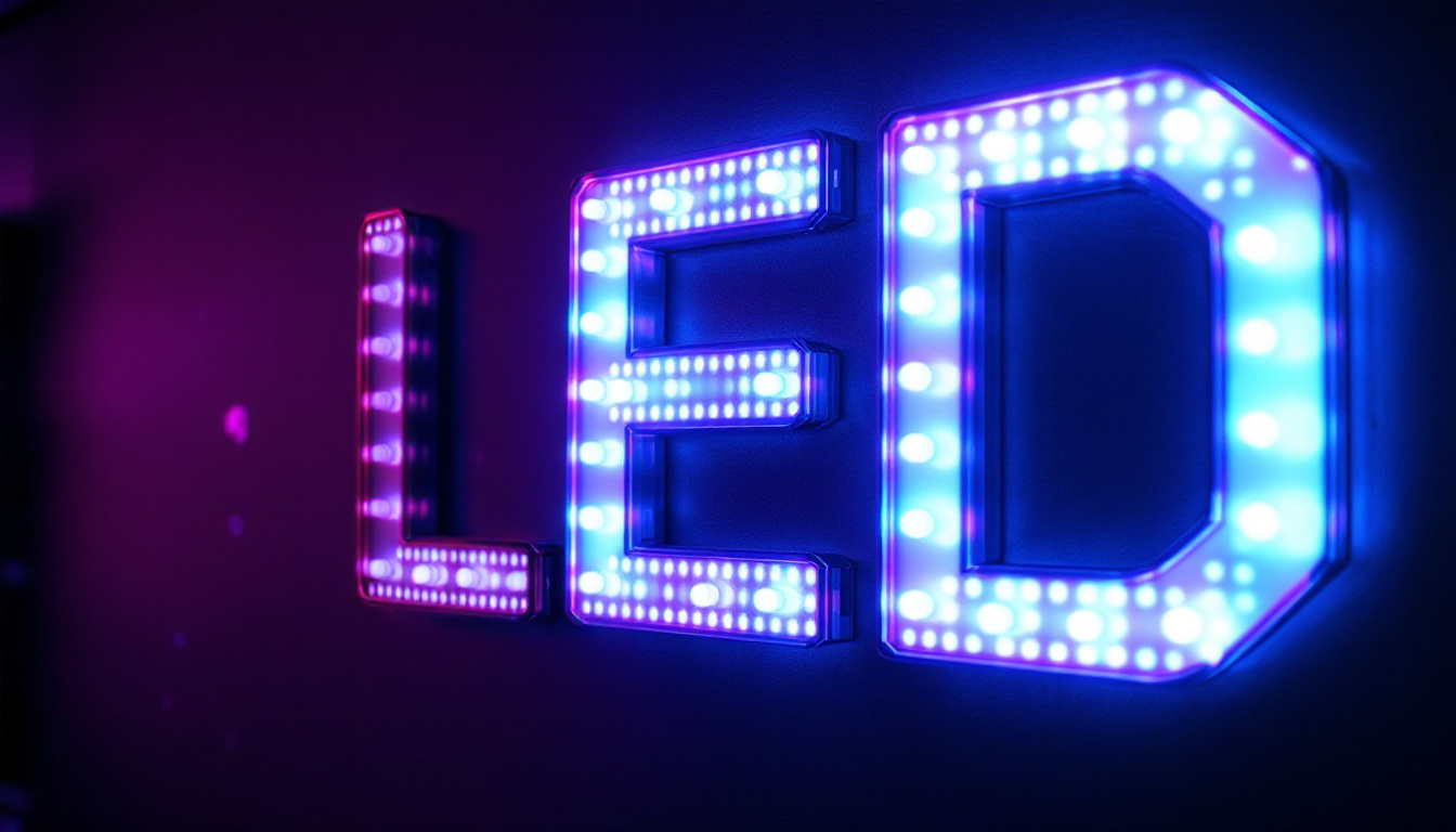 A photograph of a vibrant pink led sign glowing against a dark backdrop
