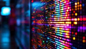 A photograph of a close-up shot of a 2.5 mm led display in use