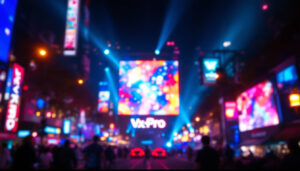 A photograph of capture a photograph of a vibrant vx-pro led display in action