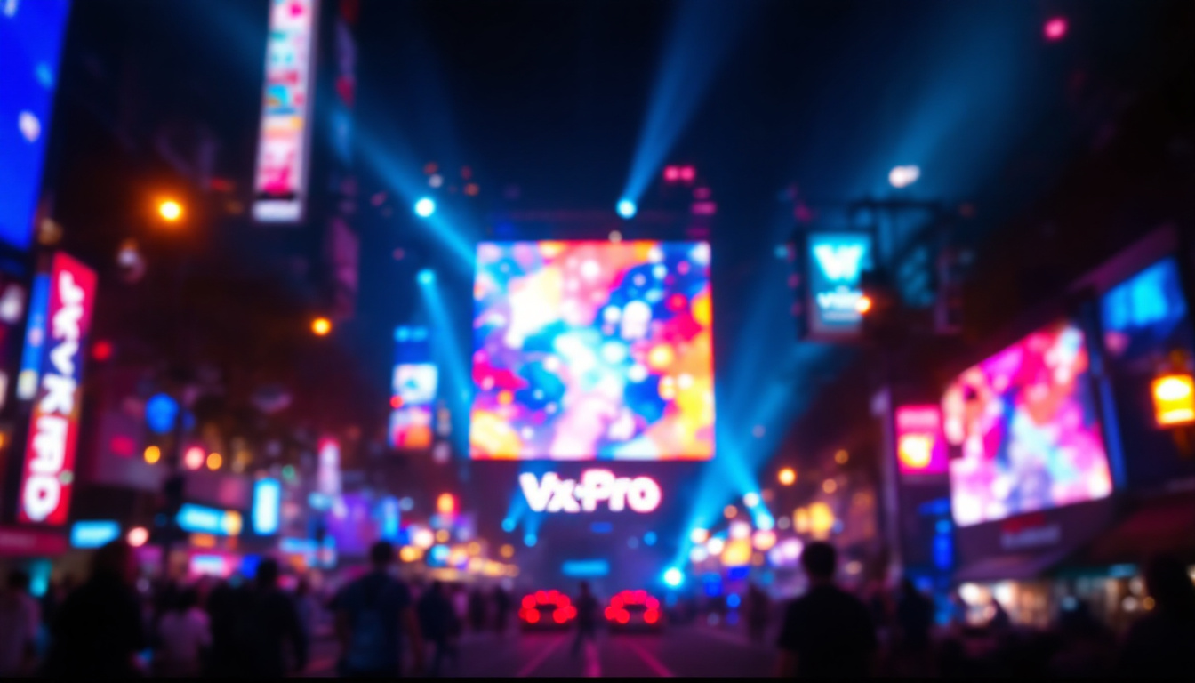 A photograph of capture a photograph of a vibrant vx-pro led display in action