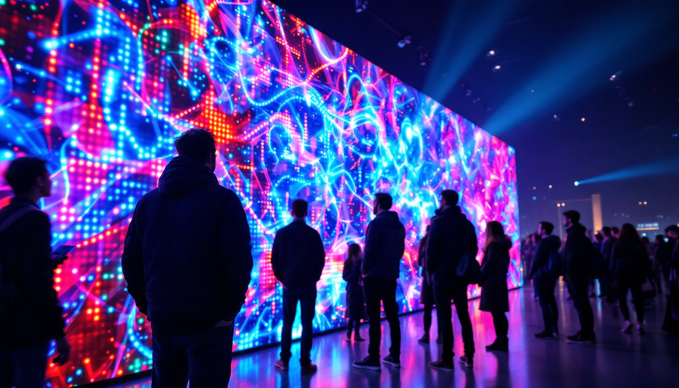 A photograph of a vibrant led display in action