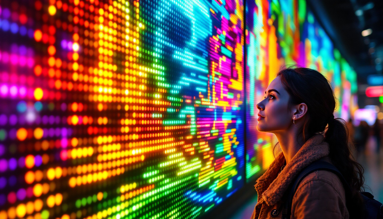 A photograph of capture a photograph of a dynamic led display in action