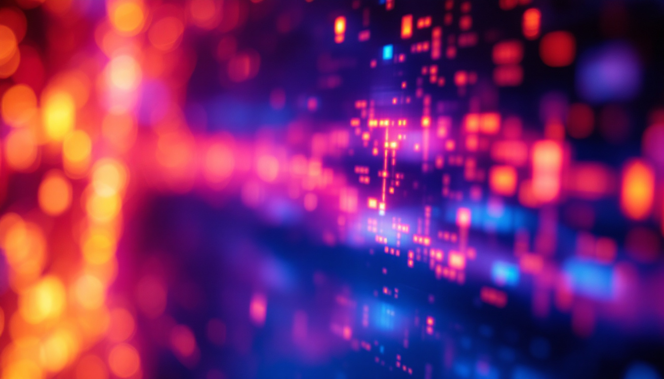 A photograph of a close-up shot of a vibrant led display screen showcasing vivid colors and intricate details