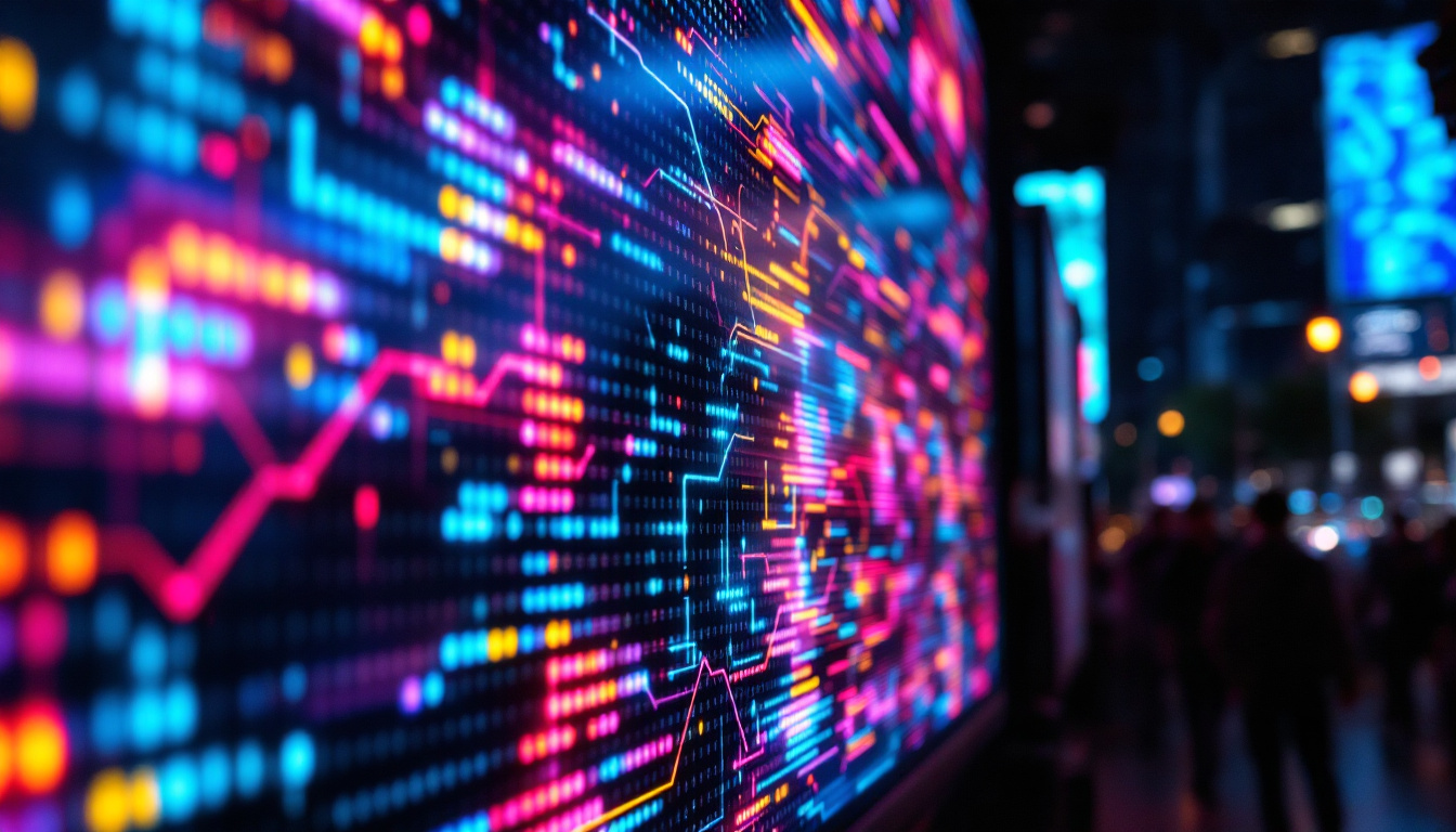 A photograph of a vibrant led display in action