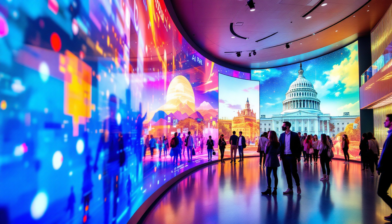 A photograph of capture a photograph of the u.s. capitol visitor center's striking led display