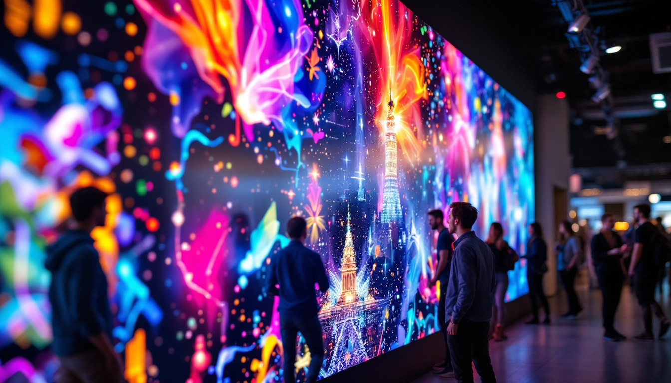 A photograph of a vibrant led videowall in action