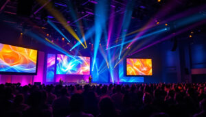A photograph of capture a photograph of the vibrant led display in action at life center ministries