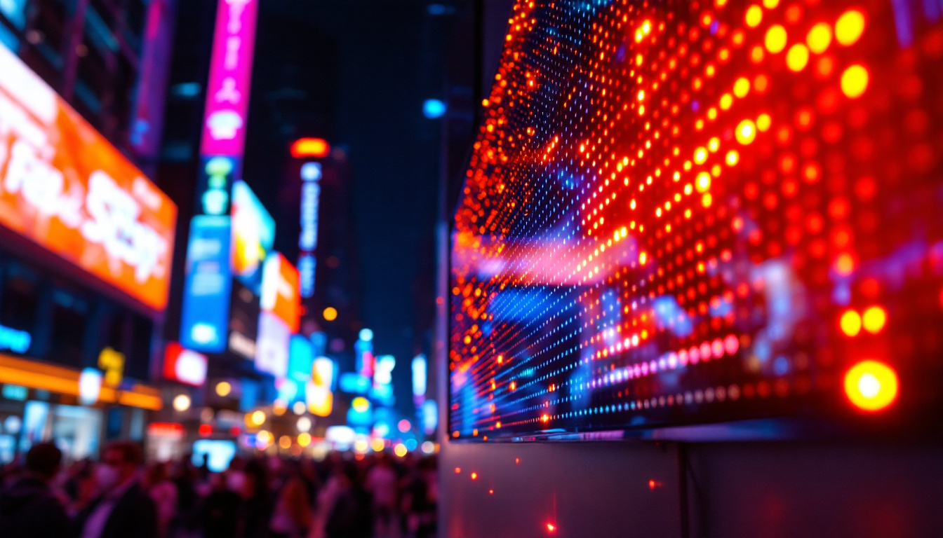 A photograph of a vibrant cob led display in action
