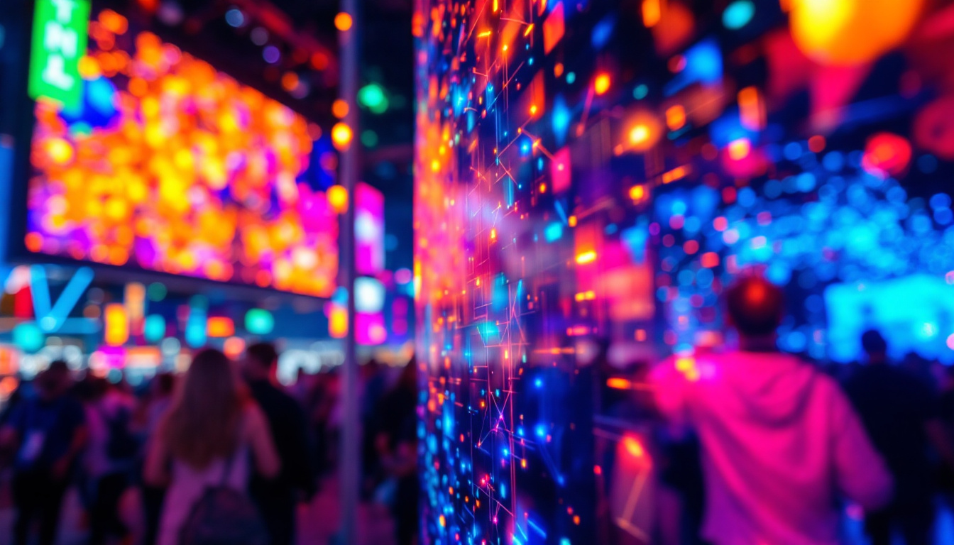 A photograph of a vibrant led display at the las vegas globe show