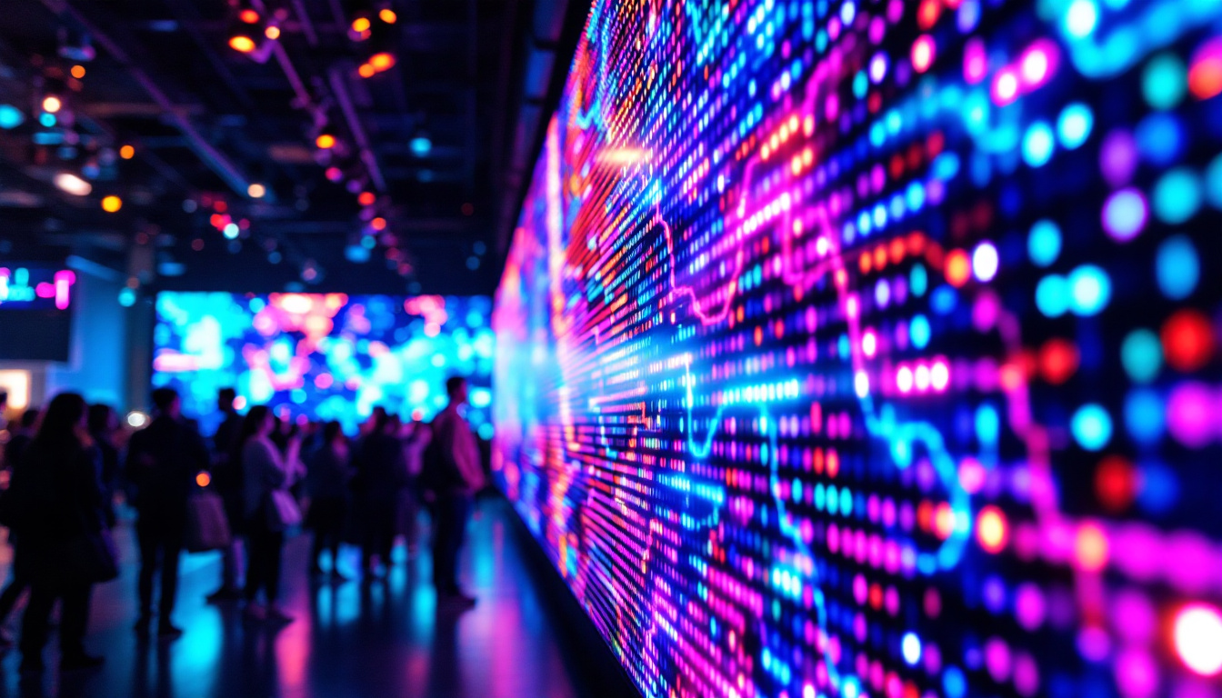 A photograph of a vibrant led display in action