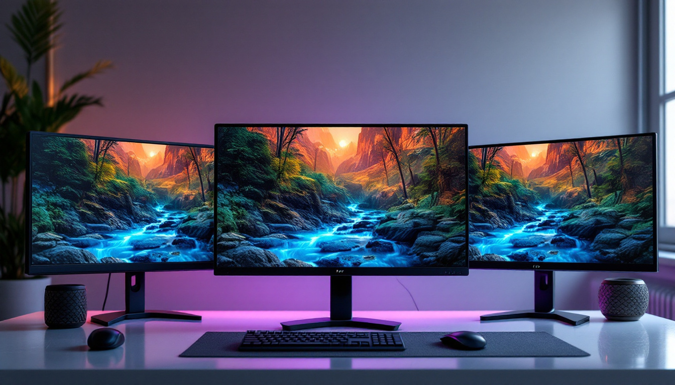 A photograph of a side-by-side comparison of an led monitor