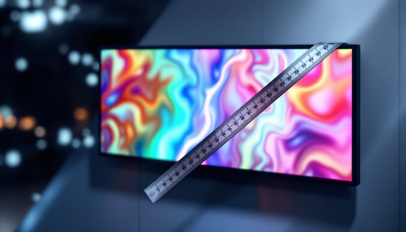 A photograph of a sleek led display showcasing a vibrant rectangle