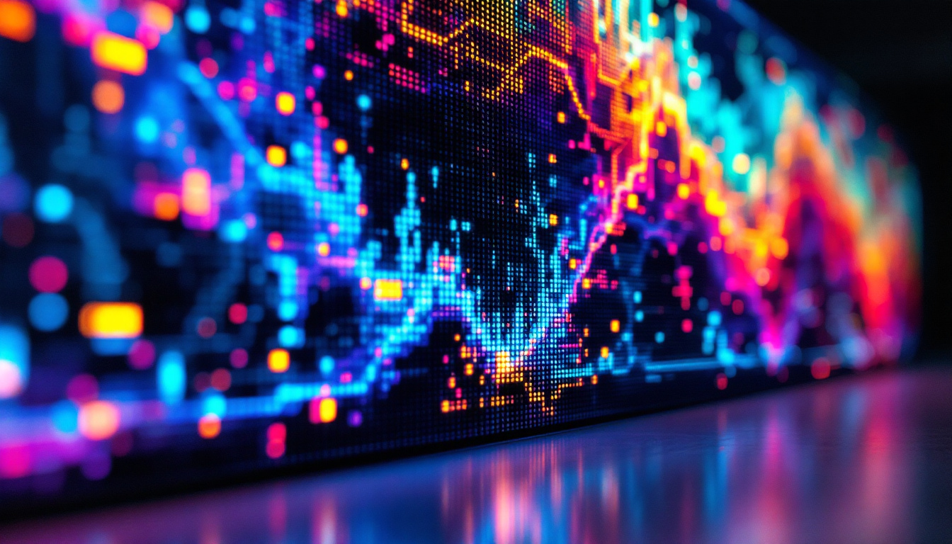 A photograph of a high-resolution led display showcasing vibrant colors and intricate details
