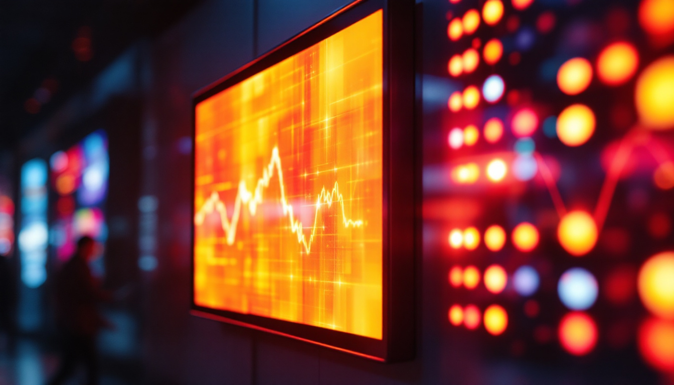 A photograph of a vibrant led display in action