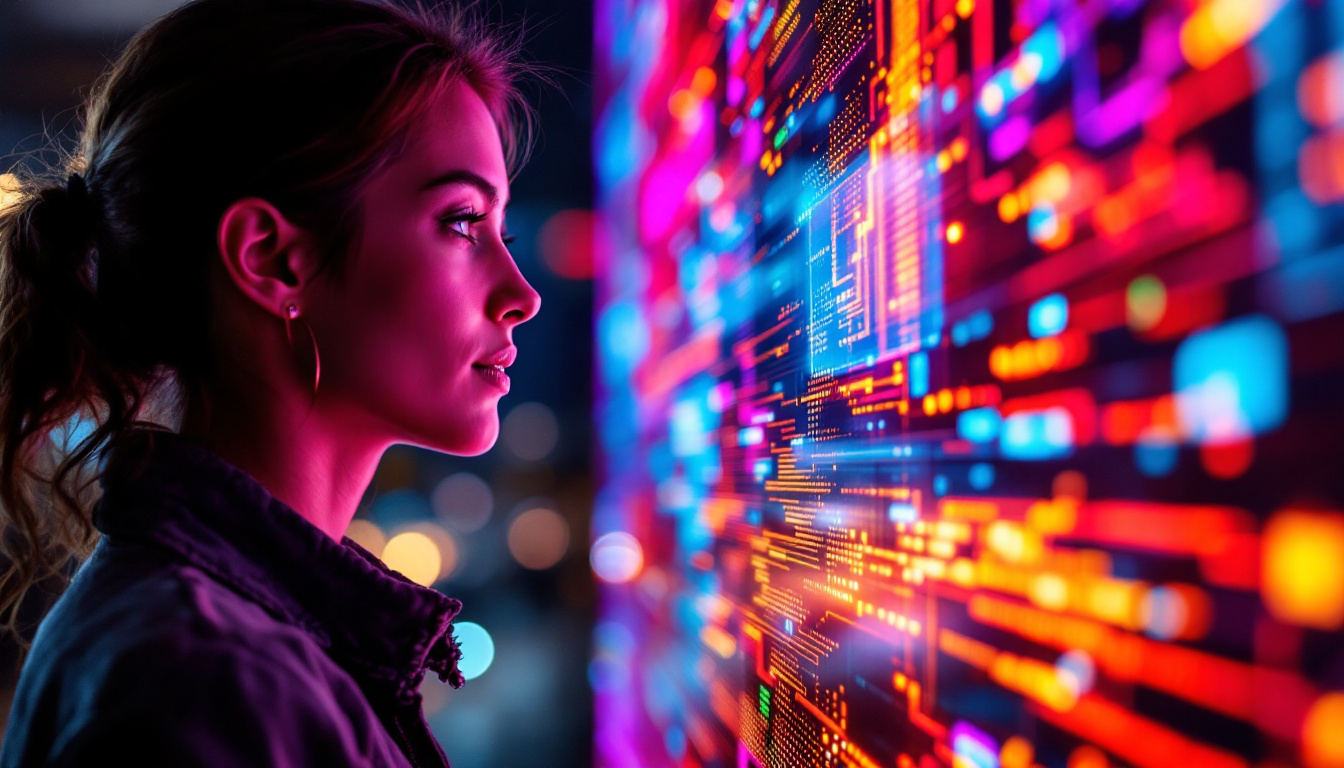 A photograph of a vibrant led display in action